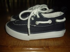 NEW Toddler Boys Size 5 Gymboree Navy Blue Boat Shoes Tie Laces