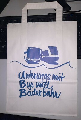 RAR Papiertüte als Werbung für UBB Unterwegs mit Bus und Bäderbahn Usedom Ostsee