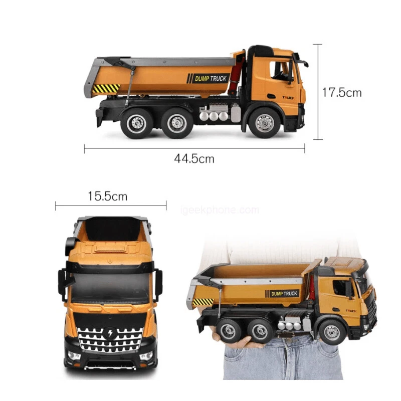 Wltoys 14600 2.4Ghz 1/14 RC Dump Truck RC Construction Toy with LED Lights and S - image 3 of 4