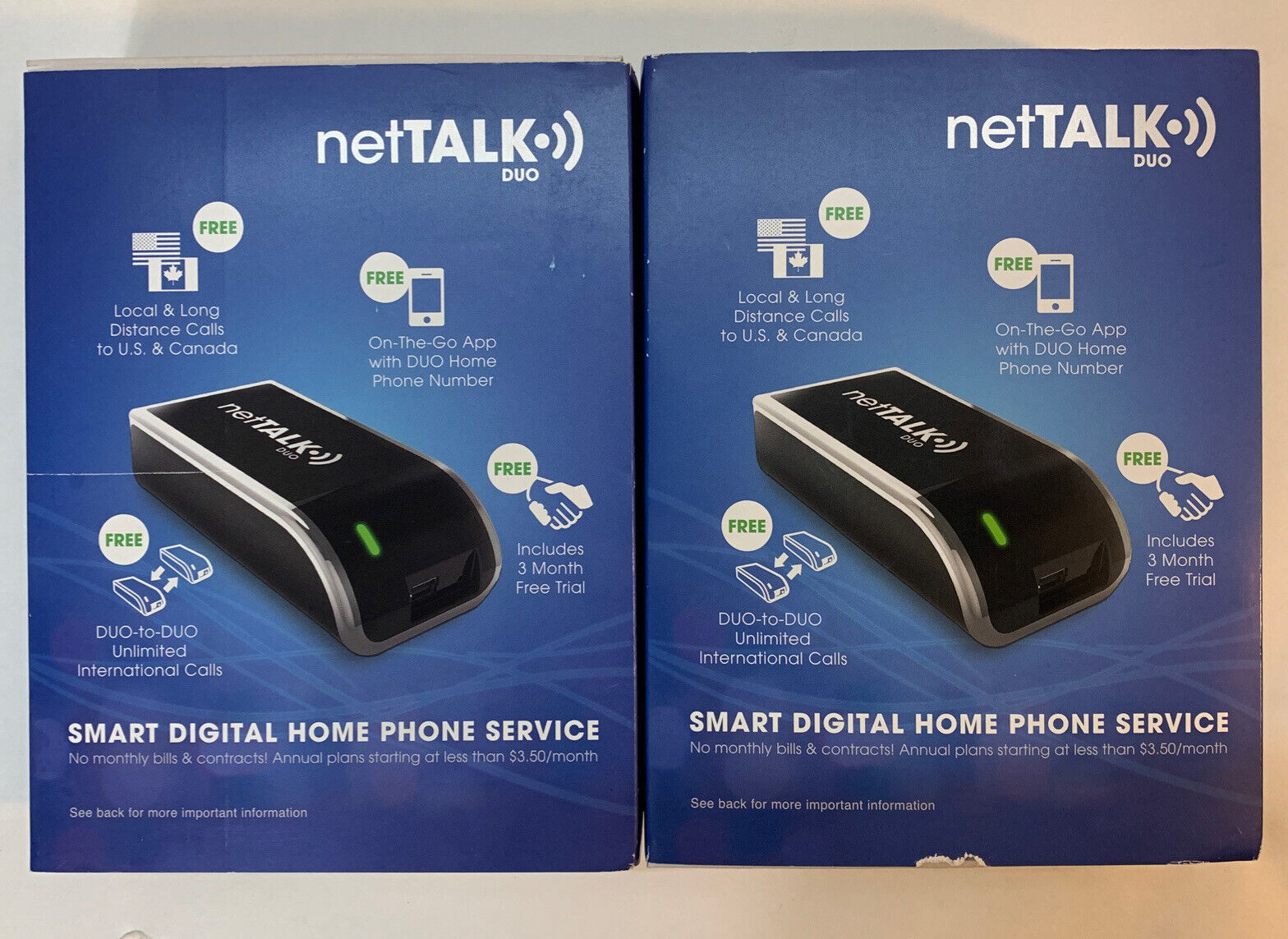 NetTalk Duo Smart Digital Home Phone Service 2 PACK - FREE SHIP!
