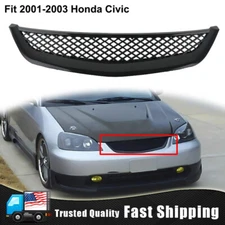 Fit 2001 2002 2003 Honda Civic JDM Type Black Mesh Style Front Hood Grille Grill