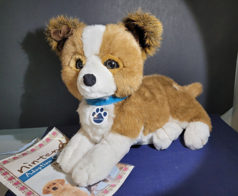 Nintendogs Pet and Play Corgi Dog Puppy Interactive Plush 2007 Certificate