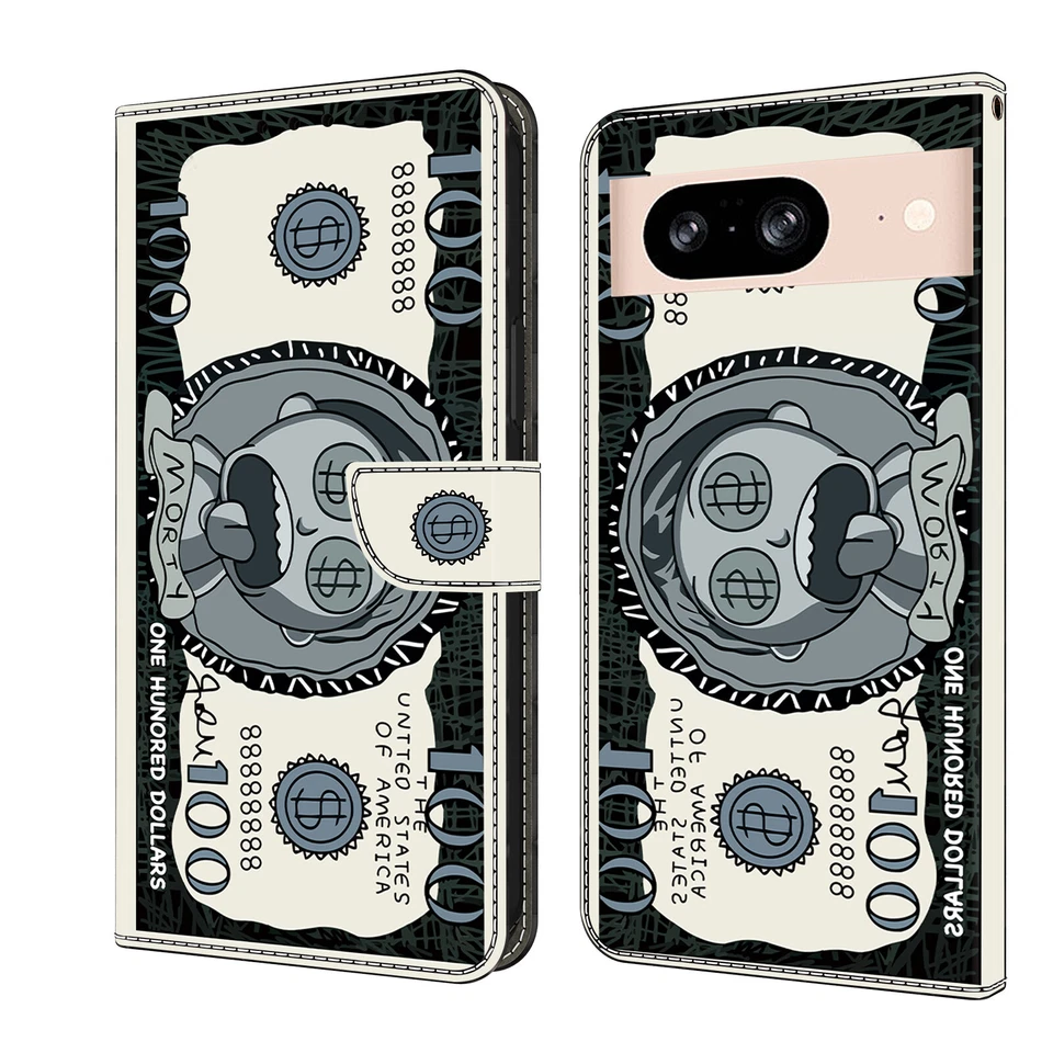 Patterned Flip Wallet Magnetic Case Stand Cover For Google Pixel 8a 9a 9 Pro XL - Image 4 of 4