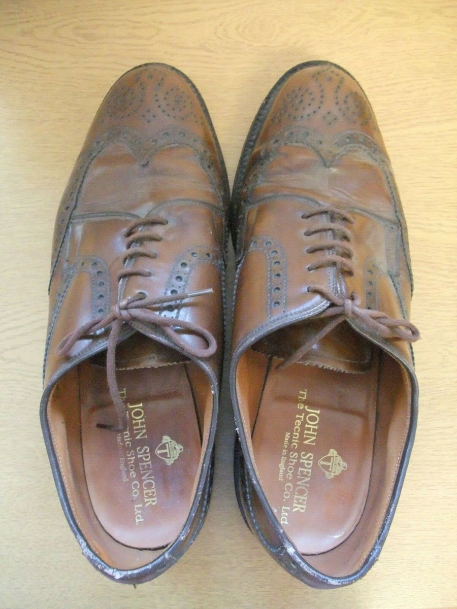 Mens Brown Leather Wing Up Oxfords, John Spencer, UK 10.5  display picture 2