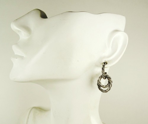 JOHN HARDY $295 Sterling Silver Classic Chain Small Hoop Drop Earrings - Picture 6 of 7