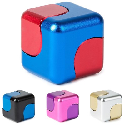 Cube Fidget Spinner Anti Stress Bopster 360 Spin Metal Gift Box