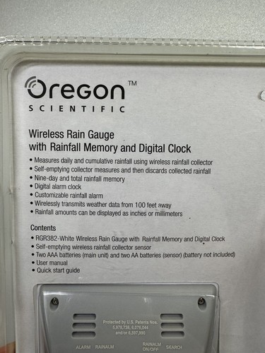 Oregon Scientific Wireless Rain Gauge Weather Station Outdoor Temp RGR382 New - Picture 6 of 11