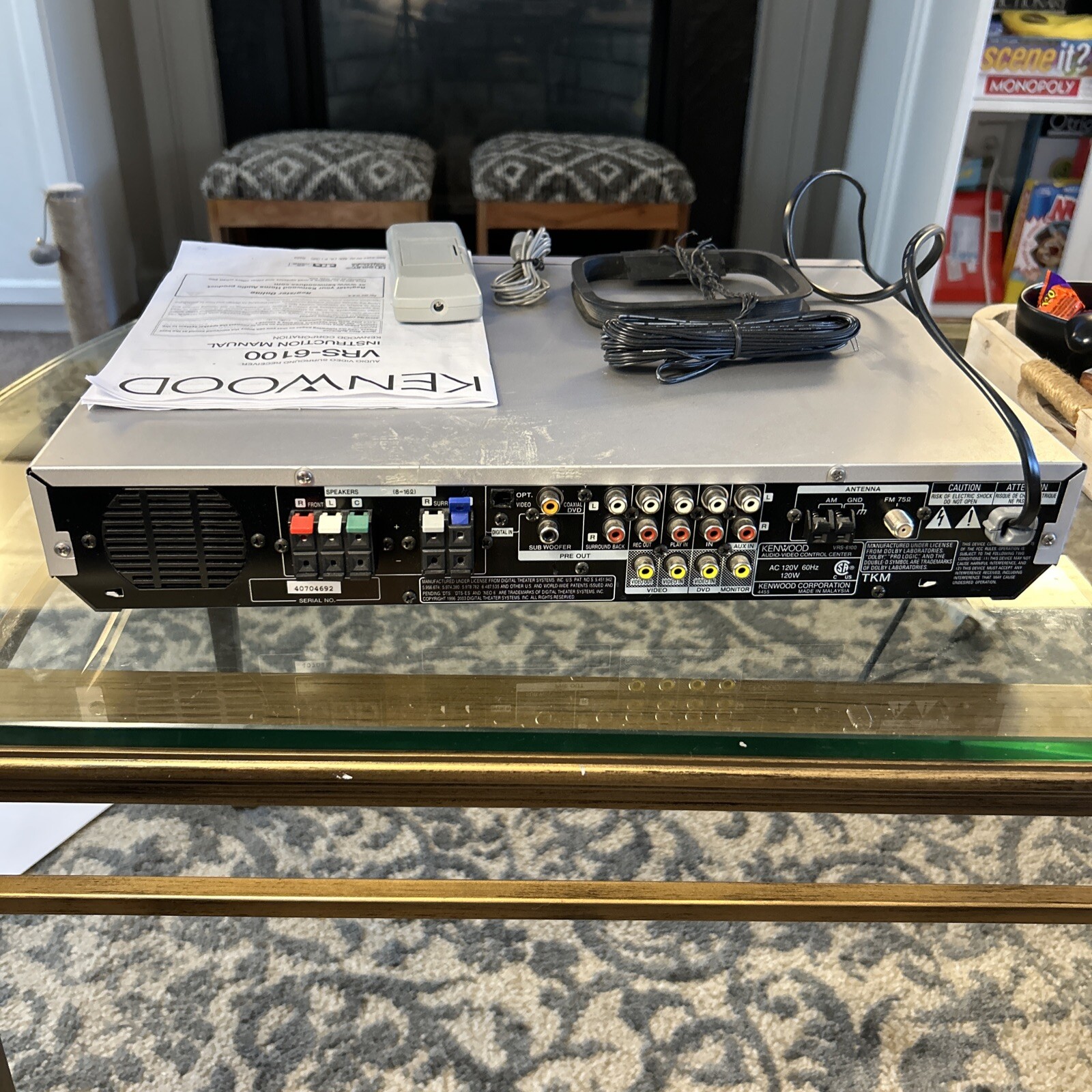 Kenwood Audio Video Control Center VRS 6100 Receiver W/ Remote & Bundle