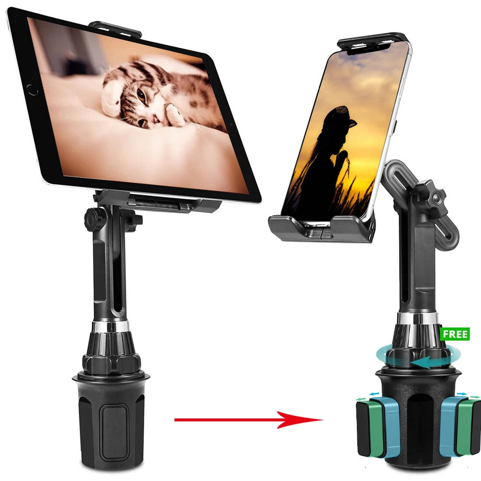 Tablet Holder Phone Car Cup Mount Adjustable Foldable Long Arm for iPad Mini - Image 2 of 4