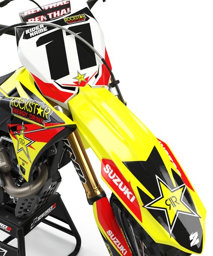 Kit de gráficos personalizado MX: SUZUKI RM RMZ 125 - 450 - ROCKSTAR - Imagen 8 de 9