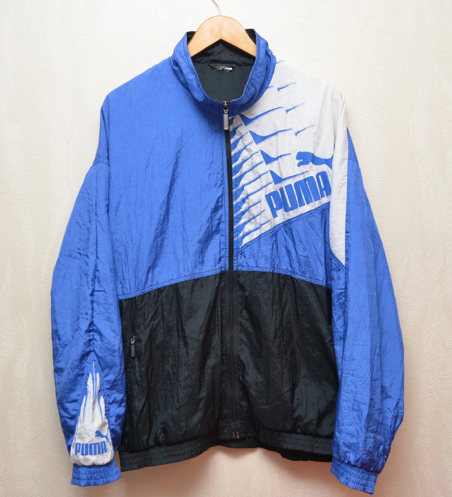 Puma Vintage Multicolor Nylon Jacket Rare 90s y2k Size XL P2P 27'1"