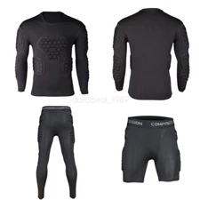 Men Sport Basketball Soccer Football Goalkeeper Armor Foam Pad Jersery Top Pants