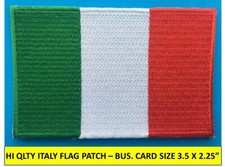 ITALY ITALIAN FLAG PATCH IRON-ON SEW-ON EMBROIDERED APPLIQUE(3&frac12; x 2&frac14;&rdquo;)- HI QLTY!