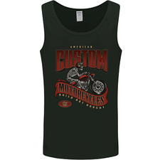 American Custom Motorcycles Biker Motorbike Mens Vest Tank Top
