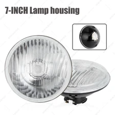 Pair 7 Inch Round LED Headlight Glass Housing Lamp For Jeep Wrangler JK LJ TJ CJ