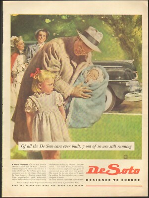 1945 Vintage ad for DeSota retro Car Auto ART Baby Hat Coat  05/22/22
