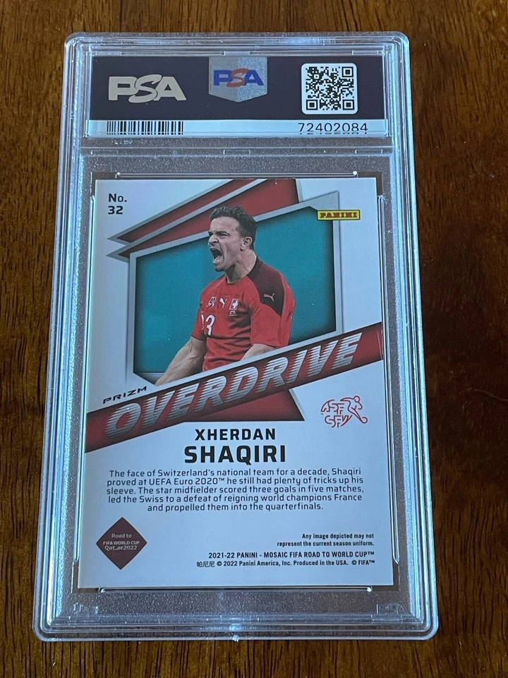 2021-22 Panini Mosaic World Cup Qatar Xherdan Shaqiri Overdrive #32 PSA 10 POP 1 - Image 2 of 2