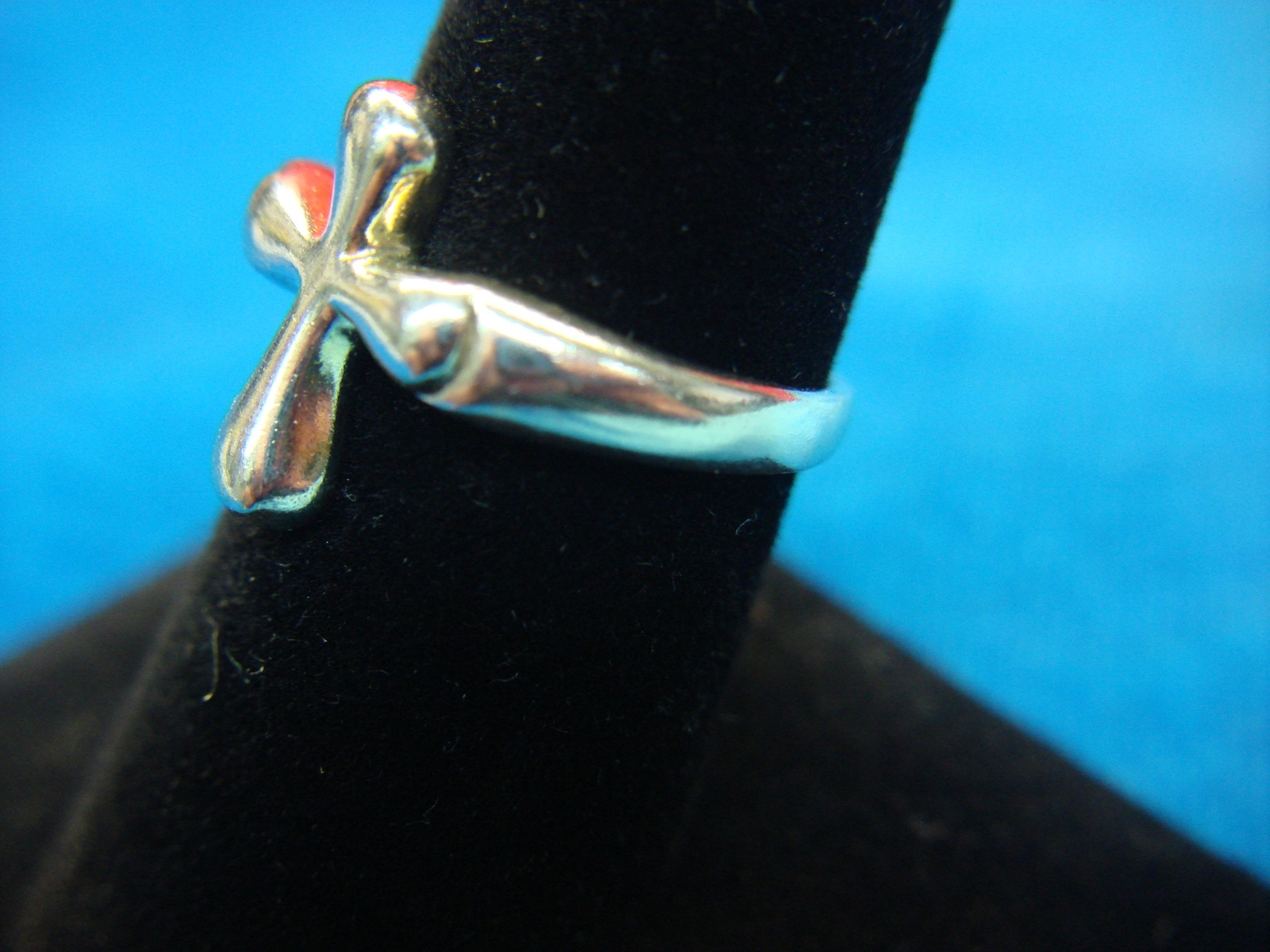 SOLID STERLING SILVER RING WITH STYLISED CROSS - … - image 4