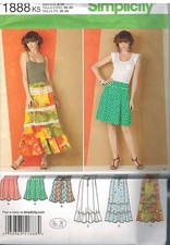 1888 UNCUT Simplicity Sewing Pattern Misses Gored Ruffled Skirts Trim Variations
