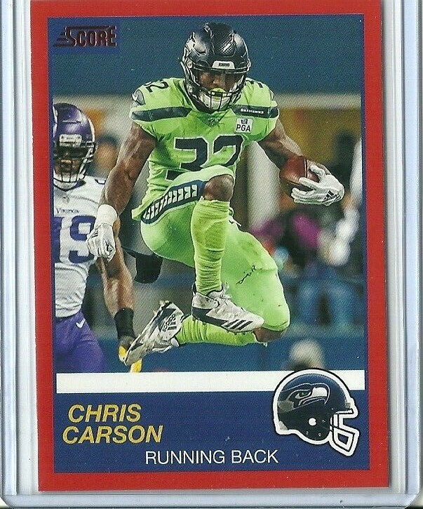 2019 Panini Score Red Border  Chris Carson  #316 Seattle Seahawks