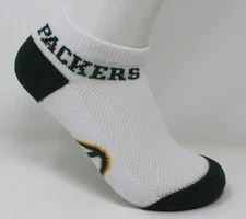 Green Bay Packers NFL White Kids Ankle Socks *Youth Size (Youth 13, Adult 1-5)