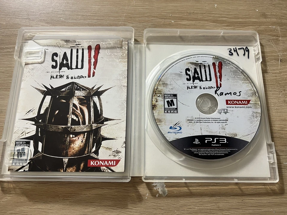 SAW II 2: CARNE Y SANGRE ✨Playstation 3 PS3✨ EE. UU. Completo Bonito Forma Horror ¡RARO! Foto 2 de 4