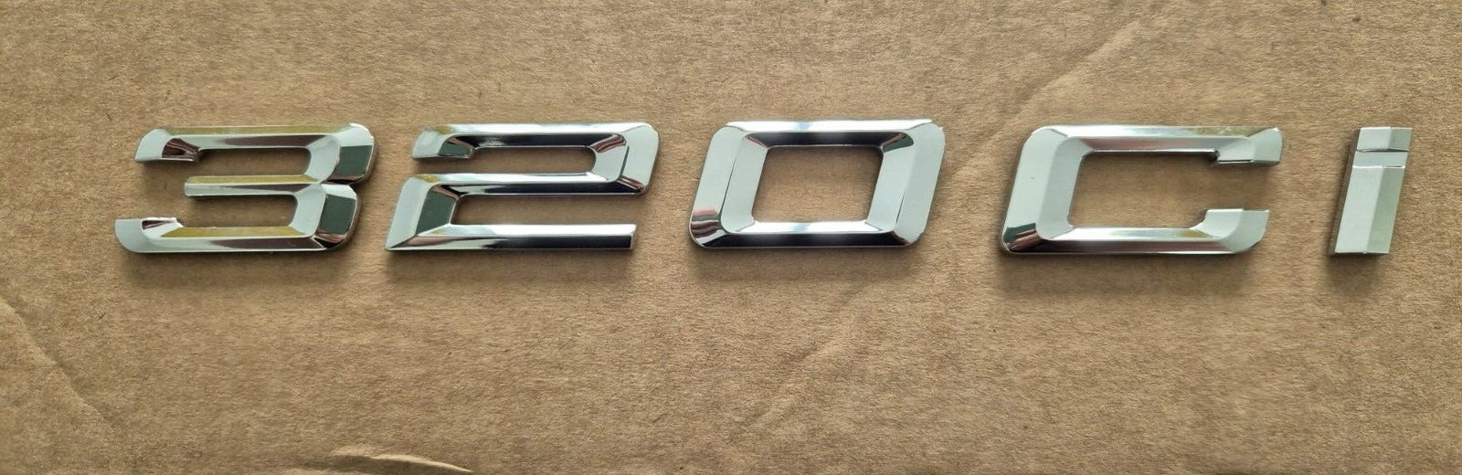 Emblème de coffre adhésif gris 320ci pour BMW série 3 finition origine