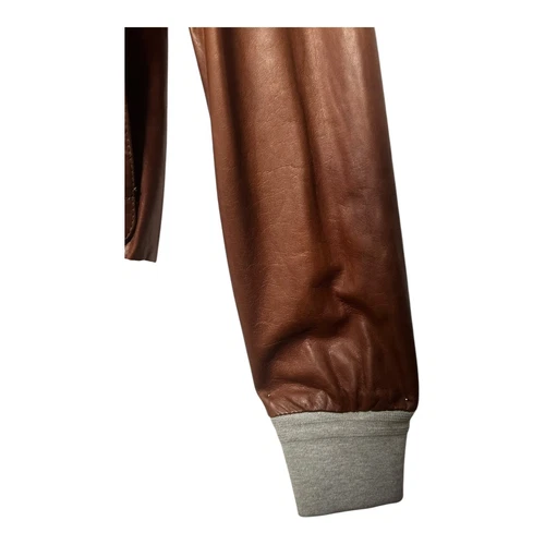 G. Inglese Handmade Leather Jacket - Brown - Bomber / Field Style - Size 50 image 4