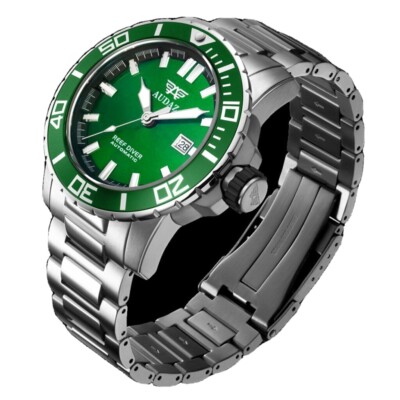   AUDAZ REEF DIVER GREEN DIAL 300 DIVER WATCH 45 MM DIAL FACTORY WARRENTY
