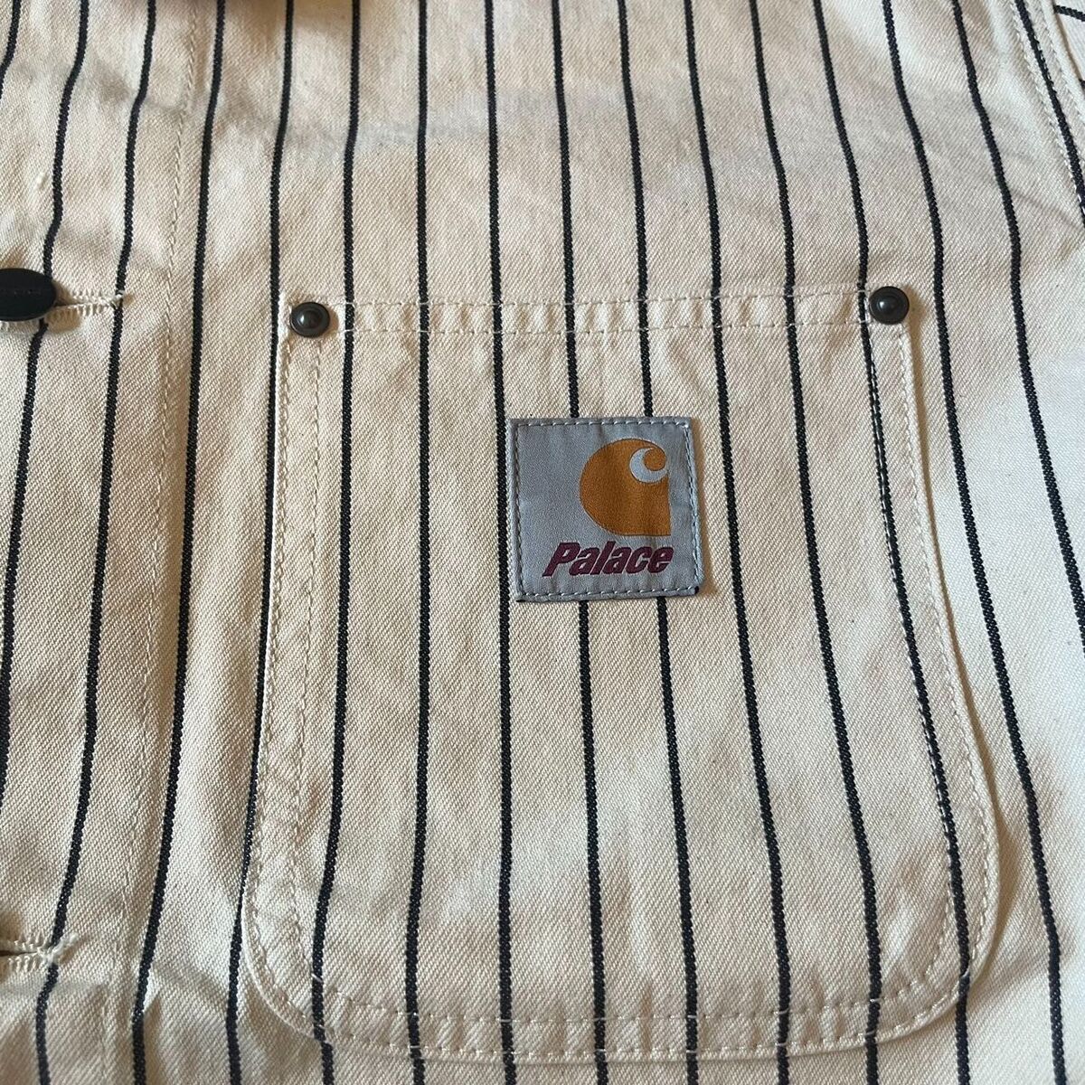 PALACE CARHARTT WIP MICHIGAN COAT PINSTRIPE HICKORY WAX