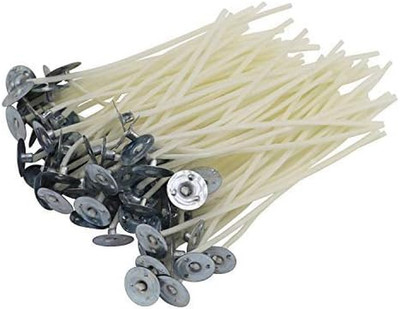 3.5 Inch Natural Candle Wicks with Tabs 100Pcs 100% Natural Cotton Core - L