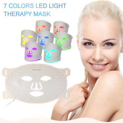 7 Colors Facial Silicone Mask LED Photon Skin Rejuvenation Anti Ance Lifting