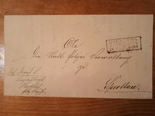 GRÜNBERG Schlesien ALTBRIEF Polizeiverwaltung Inhalt nach Sprottau 1867