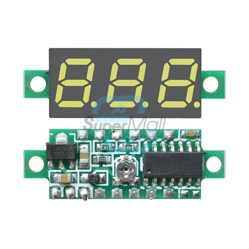 DC 0-100V White LED Voltmeter Digital Display Voltage VOLT METER 12V 24V 0.28" - Bild 11 von 11