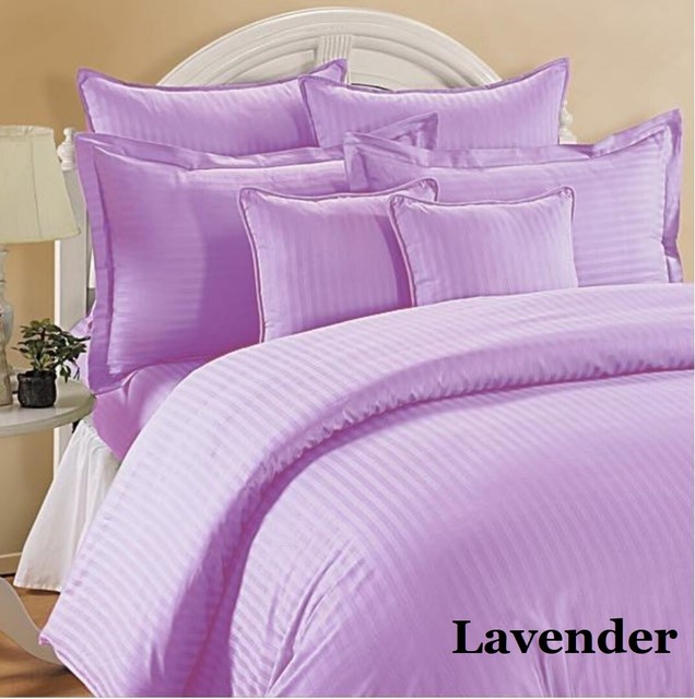 Striped Lavender Down Alternative Comforter 200 Gsm All Seasons