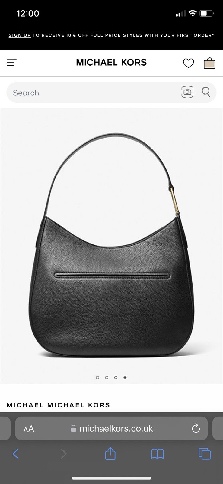 Michael Kors 100percent Authentic Kensington Black Hobo Leather Shoulder Bag RRP £320 image 9