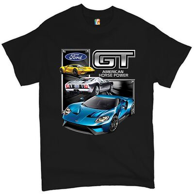 #ad #ad Ford GT American Horse Power T shirt Sports Race Car Licensed Men#x27;s Tee $22.95
