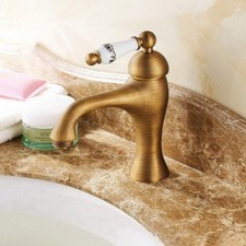 Antique Brass Single Lever One Hole Bathroom Basin Mixer Tap Faucet snf093