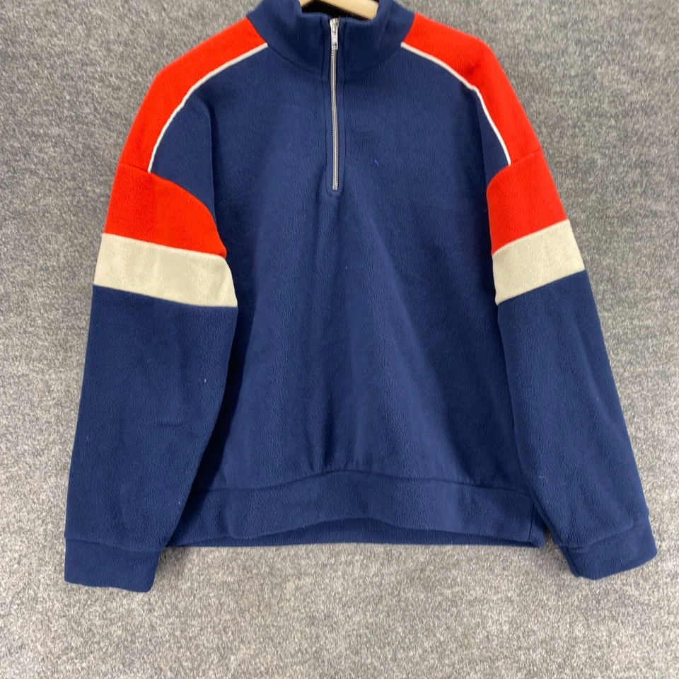 Forever 21 Jacket Women S Small Blue High Neck Fleece Zipper Long Sleeve Casual - Image 4 of 4