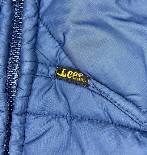 *VTG* Storm Rider Lee 70s Unisex Blue Full-Zip Puffer Vest; Made in USA; S - Picture 2 of 6