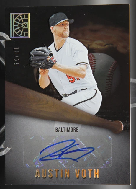 Austin Voth - 2022 Capstone 18/25 Autographs Holo Gold #AU-AV - Balt. Orioles