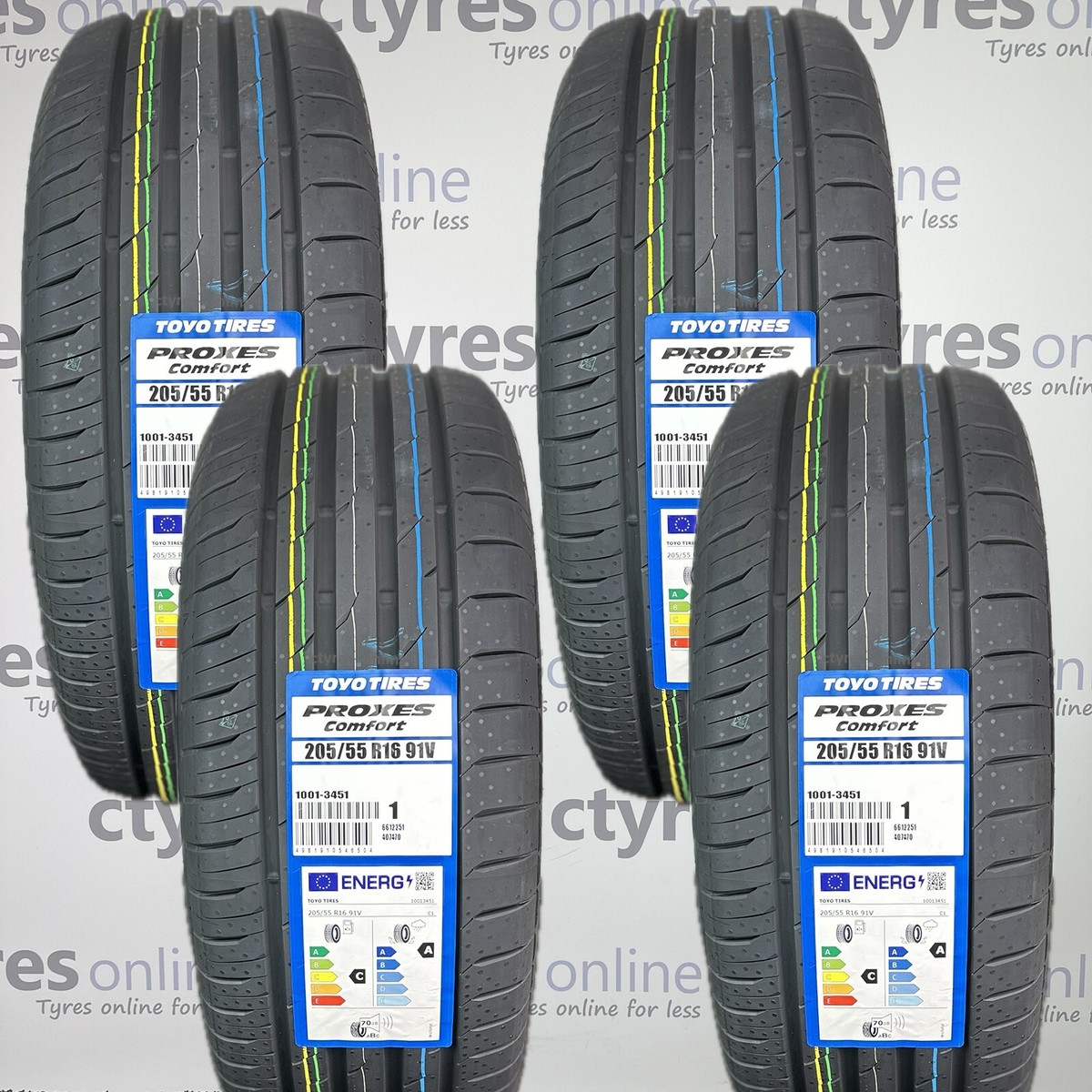 4X New 205 55 16 Toyo Proxes Comfort 91V 205/55R16 *C/A RATED* (4