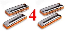 4 Seydel 1847 Session Steel Reed Harmonicas & 4 Leather Cases! CHOOSE ANY 4 KEYS