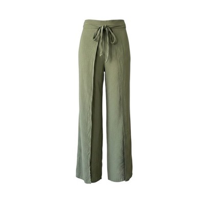 Sofia Jeans by Sofia Vergara Olive Green Wrap Wide Leg Pants XXL High Rise Tie
