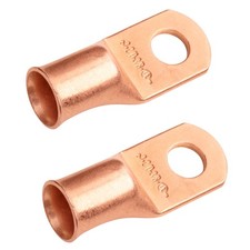 SELTERM 2pcs 2/0 AWG 3/8" Stud Copper Wire Lugs, Battery Lugs, Ring Terminals...