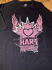 Vintage Y2K Hart Dynasty 2007 WWE Wrestling T Shirt Black size L large bret owen