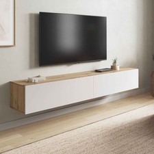 Floating TV Cabinet – Marrone Wall Unit Nordic Oak White Modern TV Stand