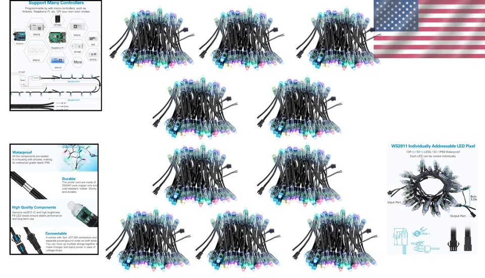 40m RGB LED Pixel Module - Customizable, Waterproof & Ideal for Outdoor Displays - Image 2 of 4