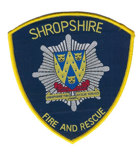 Shropshire England UK UNITED KINGDOM Fire & Rescue 4.25" X 4.5" duty-worn patch