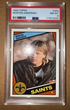 1984 Topps Morten Andersen #300 Saints Rookie PSA 8 Football Card. rookie card picture